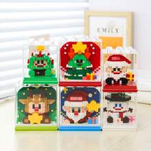 Santa's Cottage, Santa Claus, Christmas Tree, Train, Snowman Micro Particle Building Blocks, Creative Gift, Reindeer Assembly Blocks - Educational ABS Toy Box Packaging, Best Holiday Gift, Indoor Decoration, Christmas Decoration, Adult Building Blocks, Cottage, Gift, Christmas Train Set, Christmas Decoration, Building Blocks, Christmas Decoration, Living Room Christmas Hanging Decoration, Tabletop Decorative Ornament, Ideal Creative Christmas Gift For Family And Friends. - Multi-colored Santa Claus Tree House - View 10