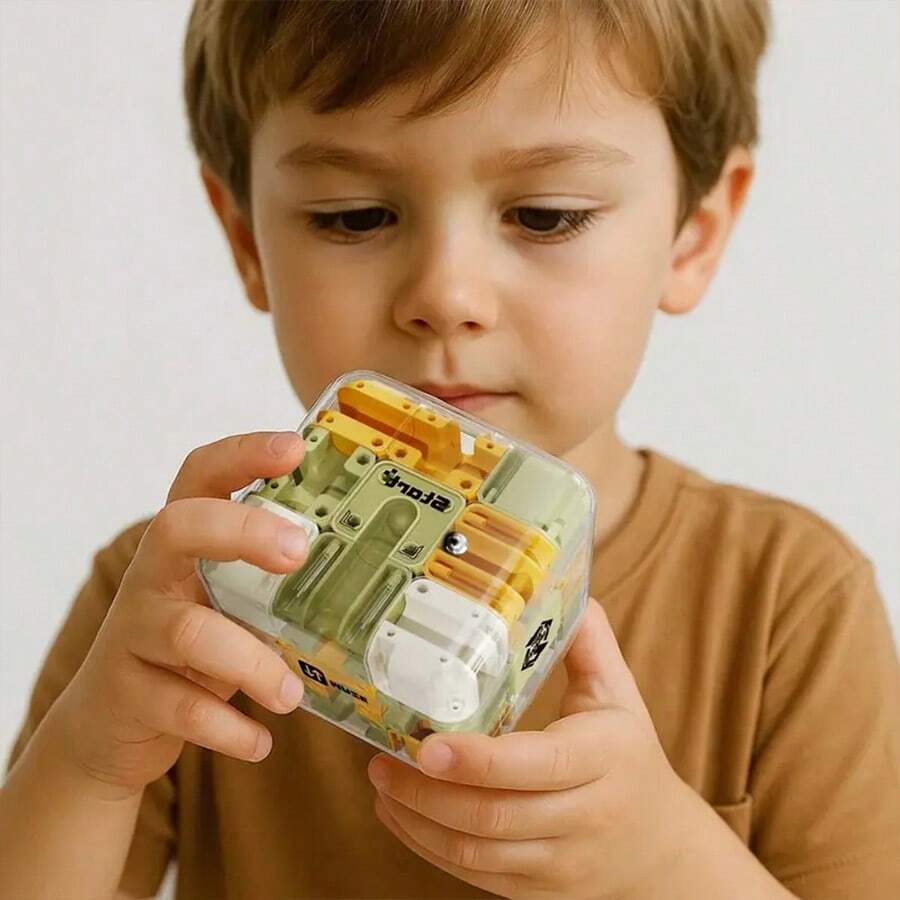 3D Maze Bead Puzzle Toy - Educational STEM Learning, Spatial Awareness & Problem Solving Game, Improve Focus & Critical Thinking, Suitable For Children 3+ Years Old, Birthday Party Quiet Activity Gift (Green/Orange/White/Blue), Cognitive Development Game, Interlocking Design, Durable High-Quality Plastic