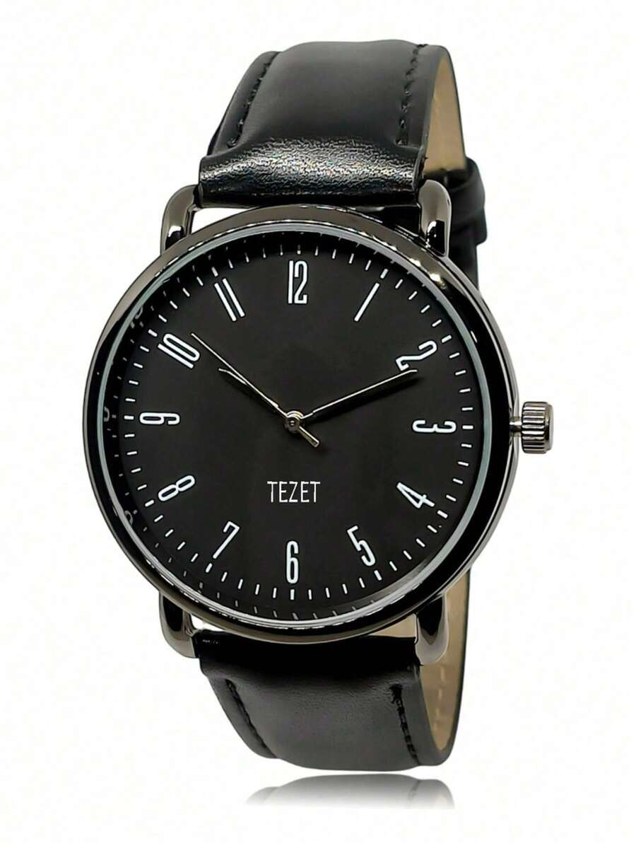 Men's Watch With Leather Strap And Metal Original Launch - Preto - View 1