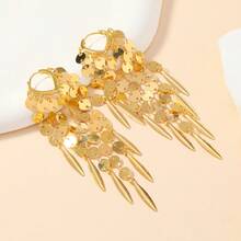 1 pereche cercei lungi cu ciucuri și moda europeană și americană pentru femei - Aur - Vizualizare 3