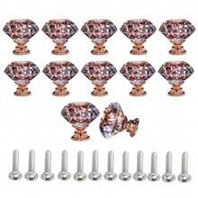 12pcs Crystal Glass Cabinet Knobs, Suitable For Wardrobe Doors, Drawer Cabinets, Shoe Cabinets, Kitchen Cabinets And Other Furniture, Single Hole 1.18 Inches, Small Zinc Alloy Handles, Furniture Accessories - Multicolor - View 26
