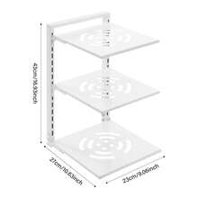 RibasuBB 3-Tier Pot And Pan Organizer Rack For Kitchen Countertop, Adjustable Carbon Steel Stand With Removable Shelves, Space-Saving Vertical Storage, White - 白色 - 查看 9