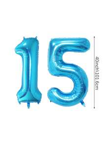 2 个 40 英寸（约 101.6 厘米）蓝色巨型数字氦气铝箔气球，大号数字气球适合生日派对、毕业典礼、周年纪念、派对装饰、拍照、家庭聚会、新年 - 彩色 - 查看 21