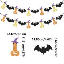 1Pcs Halloween Banner Paper Bat Pumpkin Hanging Decoration For Party Wall Haunted House Ornaments