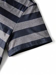 Women Vintage Grunge Top Short Sleeve Striped T-Shirt Goth Emo Tee Shirt Y2K Aesthetic Clothes Harajuku - 藍色 - 查看 7