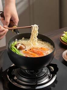 1 pieza Olla de hierro fundido sin revestimiento con tapa, olla de hierro de estilo chino de gran capacidad antiadherente, sartén multifuncional, apta para hervir sopa, saltear, calentamiento uniforme, aplicable a cualquier estufa, adecuada para hotel, restaurante, camping al aire libre, picnic, regalo