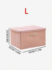1pc Cotton And Linen Hand-Held Storage Box With Lid, Clothes Sorting Box, Folding Cabinet, Toy Wardrobe, Organizing Moving Box