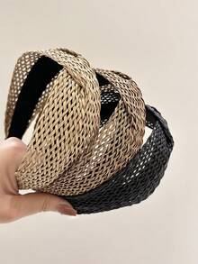 1pc Women's Non-Slip Wide Headband Woven Fabric Headpiece, Suitable For Women/Girls Daily Wear, Hair Band, Hair Hoop