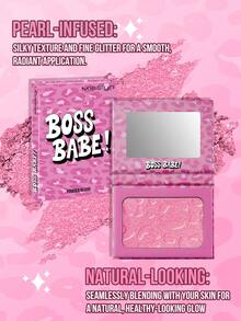 MISSLYN-2 件 Boss Babe 闪光粉状腮红套装、腮红盘、闪光腮红、豹纹、初学者友好、色彩梦幻腮红、持久、修容、高光、便携尺寸、适合旅行和户外使用、防水防汗腮红、小巧可爱、旅行、高显色度、Y2K、派对、假日、丝滑无粉质地、环境色彩