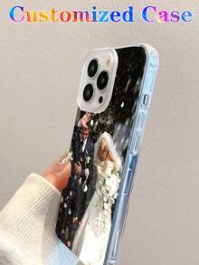 定制婚礼照片哑光黑色软壳全包手机壳，兼容三星A14/A52s、XR/11/13 - 彩色 - 查看 5