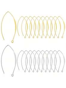 10pcs Earring Hooks V Stainless Steel Ear Wire With Horizontal Ring Metal Earring Hooks For DIY Handmade Earrings Accessories Artwork, Crafts & Sewing Supplies > DIY Beading, Jewelry Supplies > Jewelry Making Components > Earring Findings