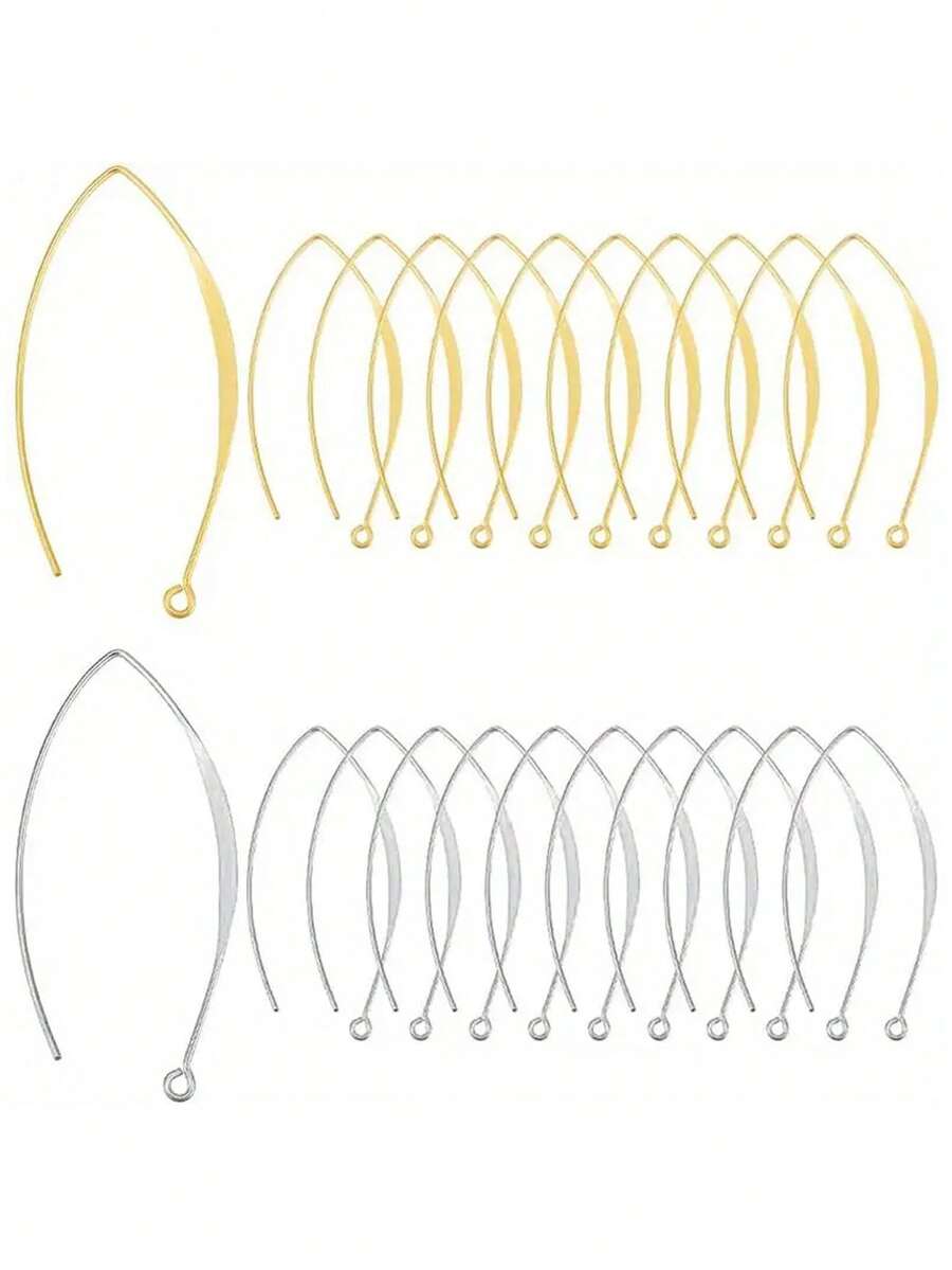 10pcs Earring Hooks V Stainless Steel Ear Wire With Horizontal Ring Metal Earring Hooks For DIY Handmade Earrings Accessories Artwork, Crafts & Sewing Supplies > DIY Beading, Jewelry Supplies > Jewelry Making Components > Earring Findings
