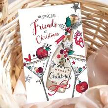 1 pieza Tarjeta de felicitación navideña australiana con sobre, 11cm X 16cm - Diseño encantador de gatos besándose con adornos festivos, ideal para amigos, familiares y amantes de los gatos, tarjeta de celebración navideña conmovedora