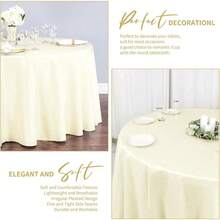 Paquete de 6 manteles redondos de color marfil mantel de tela de saten de 120 pulgadas para mesa redonda resistente a las arrugas lavable ropa de mesa de seda brillante para bodas fiestas mesas - Marfil - Ver 6