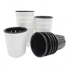 8 Pack 4 Inch Self Watering Plastic Planter With Inner Pot White Flower Plant Pot, Modern Decorative Flower Pot All House Plants, Flowers, Herbs, African Violets