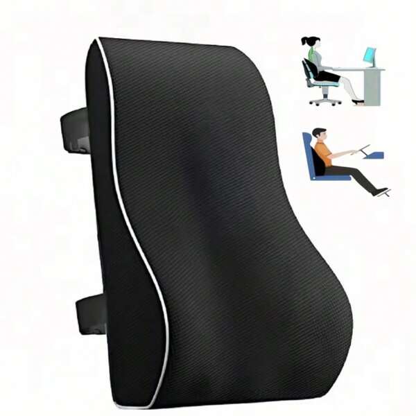 1pc Memory Foam Lumbar Support Cushion For Office Chair, Car Seat, Comforting Pillow To Relieve Back Pain Chair Cushion Seat Cushion Chair Pillow Cushions Gaming Chair