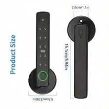 Tuya Fingerprint Door Knob, 5-In-1 Smart Door Knob, Fingerprint Door Lock For Bedroom, Office, Hotel, Closet, Pantry, Finger Print Door Knob, Keypad Door Knob, 2 IC Card And 2 Keys, Smart Life