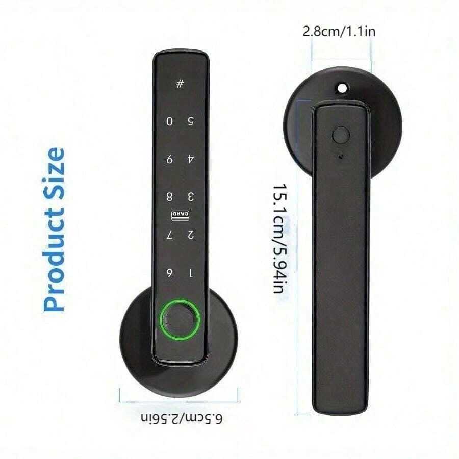 Tuya Fingerprint Door Knob, 5-In-1 Smart Door Knob, Fingerprint Door Lock For Bedroom, Office, Hotel, Closet, Pantry, Finger Print Door Knob, Keypad Door Knob, 2 IC Card And 2 Keys, Smart Life