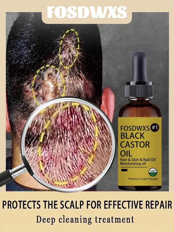 Multi - Effect Black Castor Oil For Nourishing Hair Roots, Revitalizing Hair, Skin & Nails, Multi - Functional