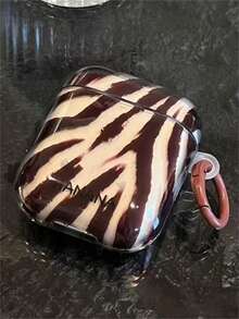 Autumn And Winter Brown Zebra Stripes Pattern Headphones Case Compatible With AirPods 1 2 3 4 Protective Shell Soft Cover Compatible With AirPods Pro 2