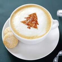 16 件咖啡模具套装 - 艺术咖啡印花设计牛奶蛋糕模具、卡布奇诺模具、蛋糕绘图工具，适合家庭厨房使用