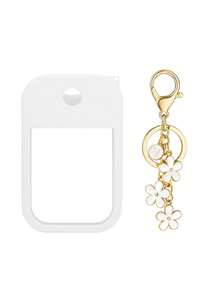 2 件 Touchland 1 盎司（30 毫升）洗手液喷雾瓶保护套，26 个花朵和字母喷雾瓶标记，硅胶防摔防撞保护套，带钥匙扣设计，方便旅行携带，可挂在包、钥匙或儿童背包上，耐磨、防水、可重复使用 Touchland 洗手液喷雾保护套，旅行、户外、礼物、万圣节礼物、圣诞节礼物 - 白色 - 查看 25