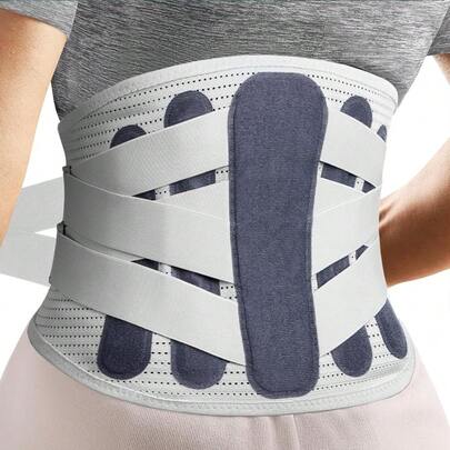 背部支撑带-腰部支撑背部支撑，适用于背痛、坐骨神经痛、脊柱侧弯、椎间盘突出症可调节支撑带-适用于男性和女性的下背部支撑