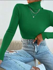 Cacharrel Women's Trico Tricot High Neck Long Sleeve Blouse - 綠色 - 查看 1