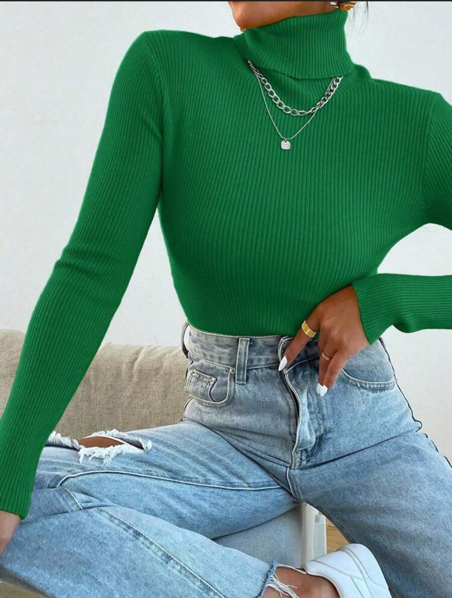 Cacharrel Women's Trico Tricot High Neck Long Sleeve Blouse - 綠色 - 查看 1