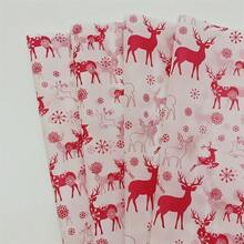 60/30/10 片裝聖誕馴鹿圖案薄棉紙 20x34 英吋，紅色馴鹿設計，輕量保護包裝，適用於禮物包裝、物品保護、季節性包裝與聖誕節裝飾 - 紅色麋鹿 - 查看 10