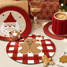 1/4 piezas Posavasos con estilo navideño lindo, resistentes al agua y a la humedad, adecuados para la cocina, el comedor, el bar, fáciles de limpiar