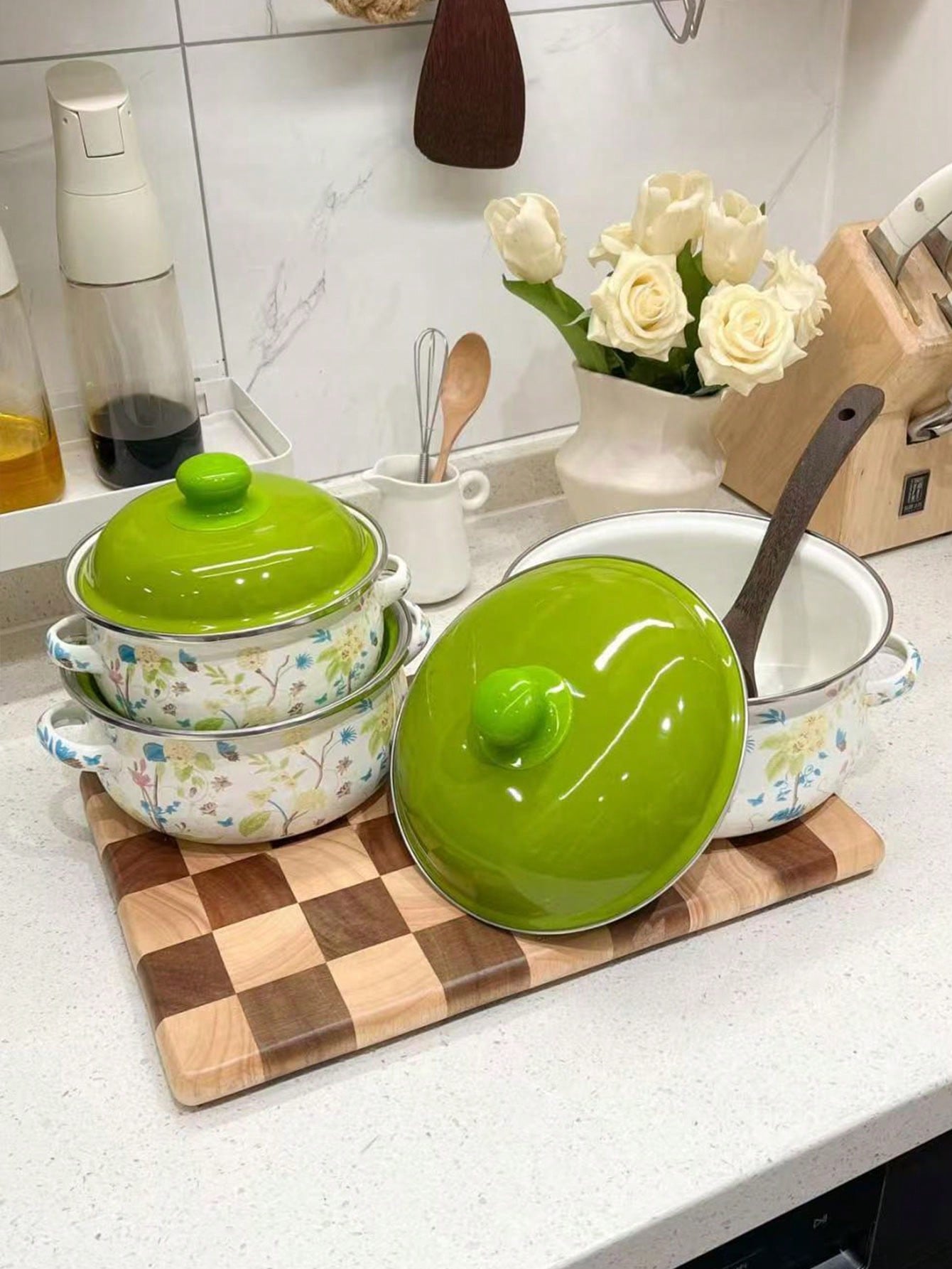 طقم أواني طهي مينا متعددة الوظائف 3 قطع – مقاسات 1...