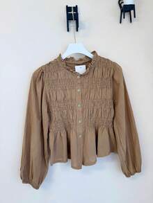 Women Blouses - 卡其色 - 查看 1