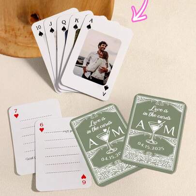 Customized Playing Cards, Blank Playing Cards, Wine Glass Patterns, Wedding Cards With Guest Messages, Wedding Gifts As Alternatives To Wedding Albums, Playing Cards With Photos