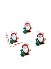 10pcs/Set New Resin Christmas Pendant Assortment, Santa Claus, Christmas Tree, DIY Jewelry Accessories, New Year Decor