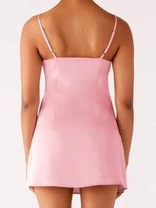 Women's Y2k Satin Sequin Floral Mini Cami Dress Sleeveless Square Neck Spaghetti Strap Cocktail Dress For Elegant Party Clubwear - Hồng - Xem 6