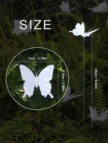 10/20/50 件纯白蝴蝶婚礼装饰，防水 PVC，3D 逼真蝴蝶，适合室内外，四季皆宜 - 白色 - 查看 2