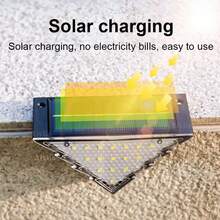 Super Bright Outdoor LED Solar Wall Lights White/Color Multi-Function Lighting Solar Fence Lights Outdoor Garden Decorative Porch Decorative Beautification Lights Solar Deck Lights