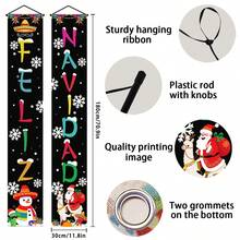 1 Set, Mexican Christmas Decoration Banner, Party Decor, Merry Christmas Porch Hanging Sign Flag, Elegant Outdoor And Indoor Decoration, Ideal For Porch, Yard, Garage And Home