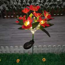 1/2/4PCS Solar Lights Outdoor Garden Decor - Upgraded Solar Garden Lights With 7 Powered Orchid Lights, Solar Outdoor Lights Solar Decorative Lights For Garden, Patio, Yard, Gifts For Mother(Pink, White, Orange, Yellow, Red, Purple) - 蘭花 - 查看 18