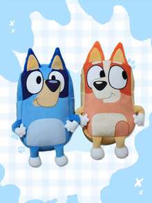 Bluey حقيبة ظهر مطبوع عليها رسوم كرتونية من مسلسل "بلوي"، حقيبة قماشية للطلاب، حقيبة مدرسية خفيفة الوزن، حقيبة ظهر، حقيبة مدرسية كرتونية كبيرة السعة، حقيبة مدرسية خفيفة للاستخدام اليومي. مناسبة كهدية صغيرة لمناسبات الهالوين وعيد الشكر والكريسماس وتجمعات العائلة والأصدقاء