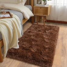 Soft Fluffy Shag Throw Area Rug, 2x4 Black, Non-Slip Bedroom, Hallways, Bedside, Dorm, Living Room - Long Shaggy Rug - 棕色 - 查看 10