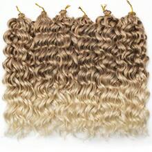 Păr croșetat Ocean Wave 18/24 inch 6 pachete păr croșetat cu onduleuri adânci păr sintetic creț împletit croșetat