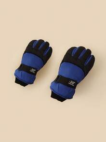 1双保暖加厚防水冬季儿童滑雪手套及配套亲子滑雪手套