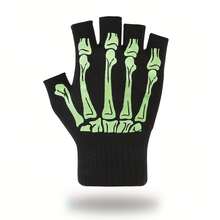 Guantes de media mano con patrón de calavera y esqueleto de calidad para hombres, guantes para parejas - Rosa Fucsia - Ver 8