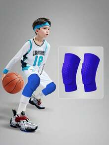 1 Pair Kids' Thick Honeycomb Anti-Collision Knee Pads, Comfortable For Dancing, Football, Basketball, Running And Other Outdoor Sports - 彩色 - 查看 2