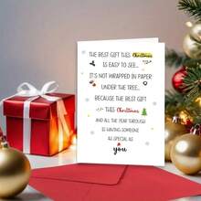 1pc, Romantic Christmas Card, Cute Xmas Poem Card For Him Her Friend, Special Merry Christmas Gift Idea For Husband Wife