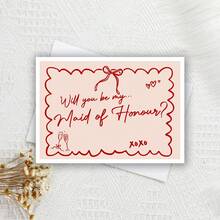 Will You Be My Maid Of Honour Card. Wedding Cards, Bridesmaid Proposal Card, Act Surprised Maid Of Honour, Sister By My Side Card, Simple And Elegant