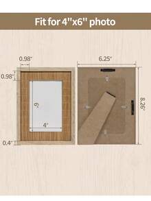 Natural Woven Bamboo Photo Frame 10x15cm 13x18cm Wall or Table Boho Decor Ins Aesthetic Gift for Family Mom Dad Grandma Friends