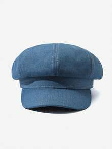 1 chiếc mũ nồi denim, chu vi lớn, mũ nghệ sĩ, mũ bát giác cổ điển, mũ che nắng đa năng, mũ lưỡi trai thường ngày, mùa thu/đông - A - Xem 5